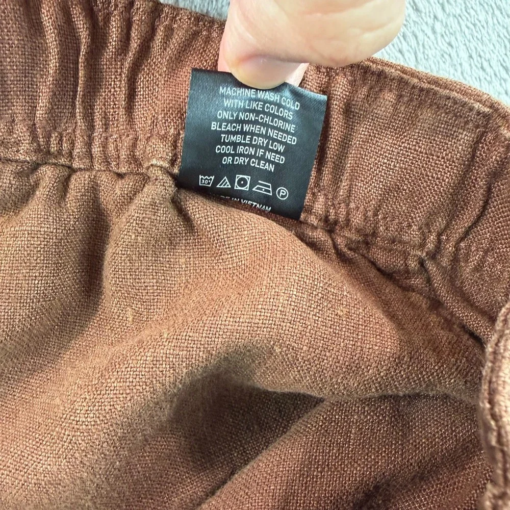 TODD SNYDER Straight Fit 100% Linen Beach Pants in‎ Cigar Men 2XL Drawcord NWT